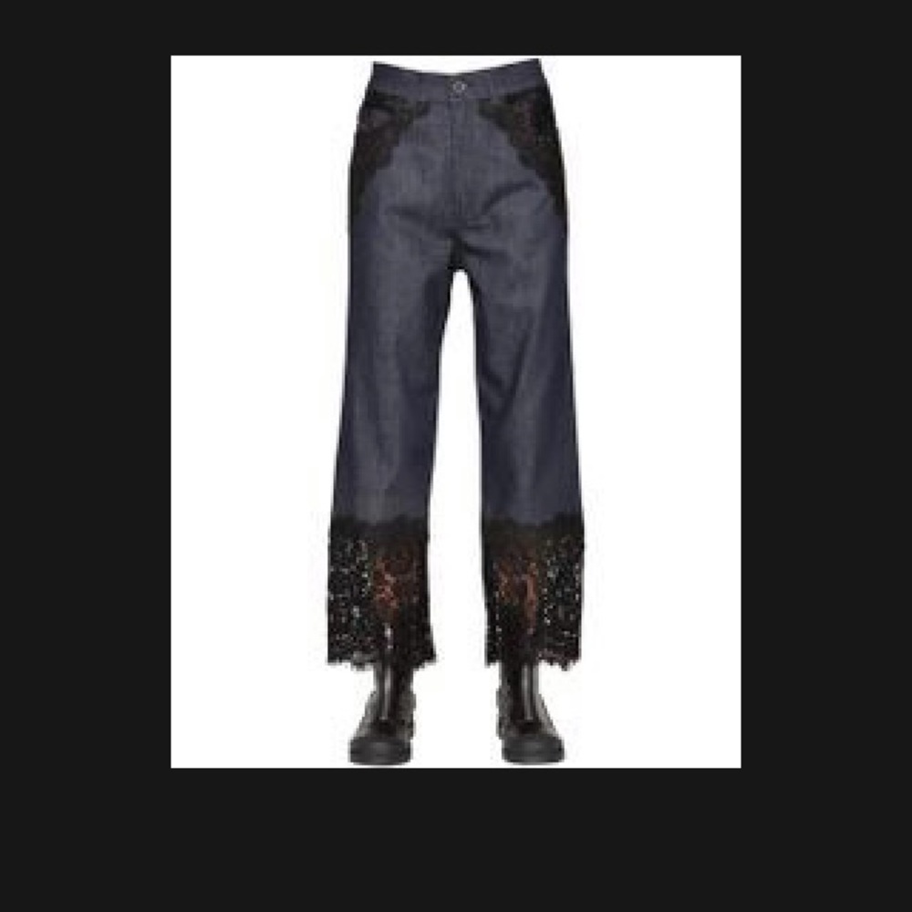 Diesel Black Gold Runway denim pant w/ lace detail